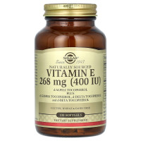 Вітамін Е, Naturally Sourced Vitamin E, Solgar, натуральний, 268 мг (400 МО), 100 гелевих капсул