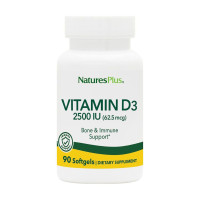 Вітамін D3, Vitamin D3, Nature's Plus, 2500 МО, 90 гелевих капсул