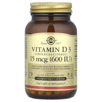 Вітамін D3 (холекальциферол), Vitamin D3, Solgar, 15 мкг (600 МЕ), 120 вегетаріанських капсул