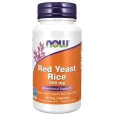 Красный дрожжевой рис, Red Yeast Rice, Now Foods, 600 мг, 60 вегетарианских капсул