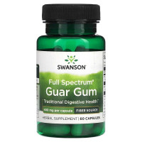 Гуаровая камедь, Guar Gum, Swanson, полного спектра, 400 мг, 60 капсул