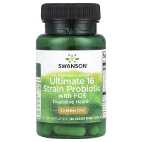 Пробіотики, 16 Strain Probiotic with FOS, Swanson, 16-штамовий з ФОС, 30 вегетаріанських капсул