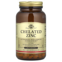 Хелат цинку, Chelated Zinc, Solgar, 250 таблеток