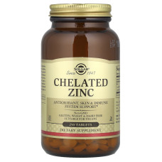 Хелат цинка, Chelated Zinc, Solgar, 250 таблеток