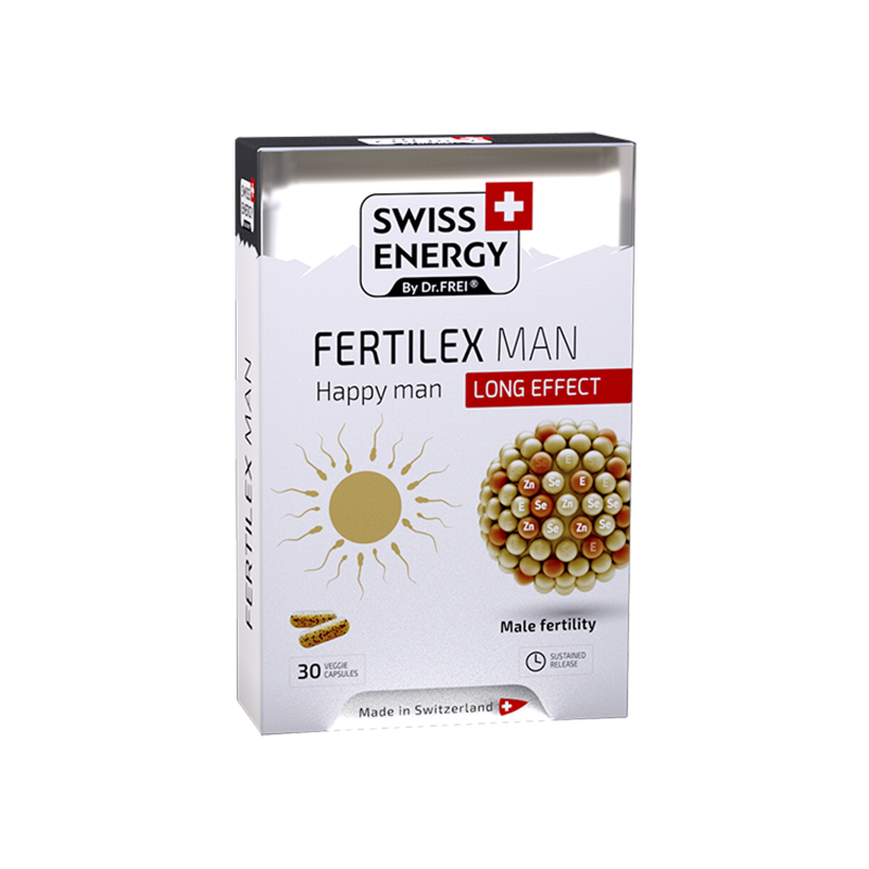 Поддержка фертильности для мужчин, Fertilex Men, Swiss Energy, комплекс продленного действия, 30 веганских капсул