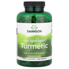 Куркума, Full Spectrum® Turmeric, Swanson, полный спектр, 1440 мг, 240 капсул (720 мг на капсулу)