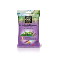 Льодяники від застуди, Herbal Lozenges Bag 20 herbs + Sage, Swiss Energy, від кашлю, болю в горлі та закладеності носа, 20 альпійських трав і шавлії, 12 трав'яних льодяників (55 г)