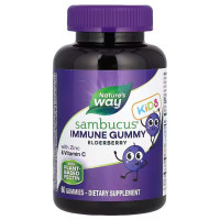 Підтримка імунітету у дітей, Immune Gummy with Zinc & Vitamin C, Nature's Way, бузина з цинком та вітаміном C, 60 жувальних цукерок
