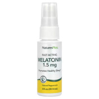 Мелатонін (спрей), InstaNutrient Melatonin, Nature's Plus, смак м'яти, 59.14 мл