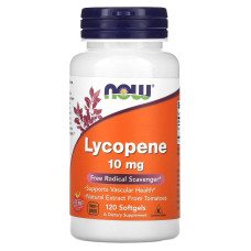 Ликопин (Lycopene), Now Foods, 10 мг, 120 гелевых капсул