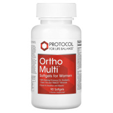 Мультивитамины для женщин, Ortho Multi for Women, Protocol for Life Balance, 90 гелевых капсул
