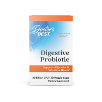 Пробиотики, Digestive Probiotic, Doctor's Best, для пищеварительной системы, 20 млрд КОЕ, 30 капсул