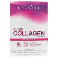 Коллагеновые пептиды, Super Collagen Peptides, Neocell, без вкуса, 20 стиков, по 10 г каждый