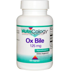 Екстракт бичачої жовчі (Ox Bile), Nutricology, 125 мг, 180 капсул