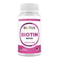 Биотин, Biotin, Biotus, 10000 мкг, 100 капсул