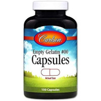 Желатиновая капсула большая # 00, Large #00 Empty Caps, Carlson, пустая, 150 капсул