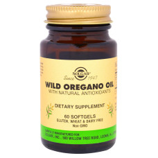 Олія орегано дикого, Wild Oregano Oil, Solgar, 175 мг, 60 м'яких капсул