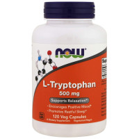 Триптофан, L-Tryptophan, Now Foods, 500 мг, 120 вегетарианских капсул