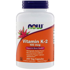 Витамин К2, Vitamin K2, Now Foods, 100 мкг, 250 капсул