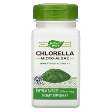 Хлорелла, Chlorella, Nature's Way, микроводоросли, 1230 мг, 100 капсул (410 мг в 1 капсуле)