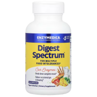 Ферменти від харчової непереносимості, Digest Spectrum, Enzymedica, для веганів, 120 капсул