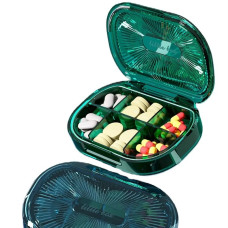 Органайзер для таблеток, Plastic Pill Organizer Waterproof Moisture-Proof, MEMOSAN, водонепроницаемый, влагостойкий, с 6 отделениями, зеленый