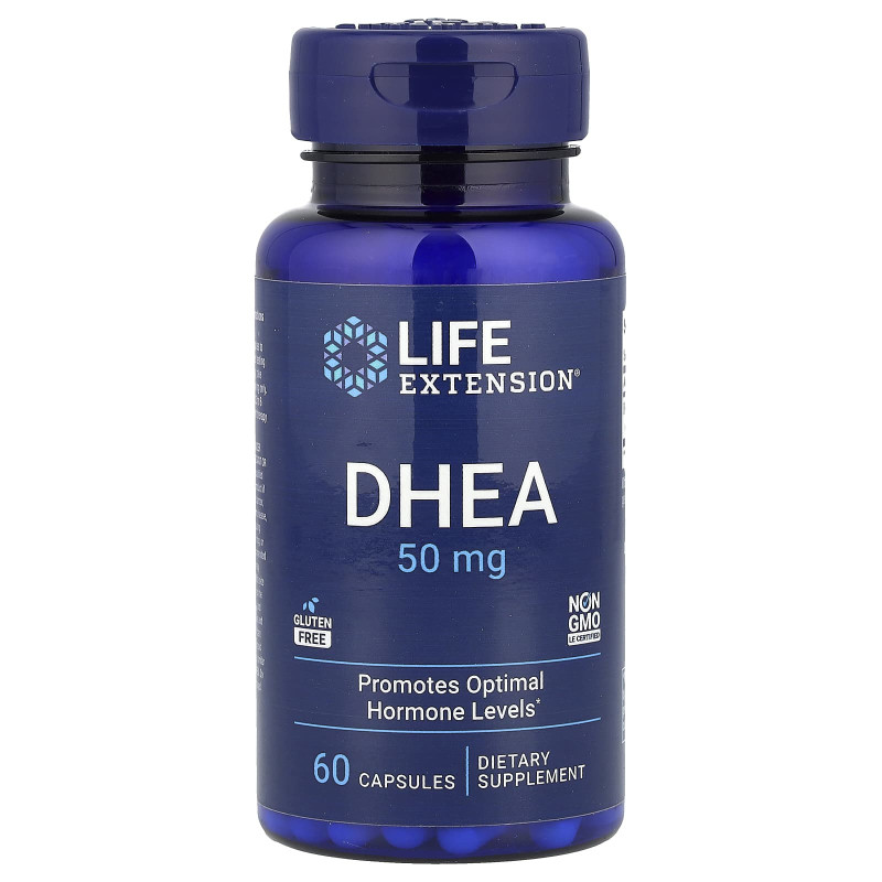 ДГЕА (дегідроепіандростерон), DHEA, Life Extension, 50 мг, 60 капсул