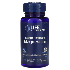 Магній, Магній, Magnesium, Life Extension, з пролонгованим вивільненням, 60 капсул (250 мг на 1 капсулі)