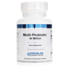 Підтримка кишкової флори, Multi-Probiotic, Douglas Laboratories, 40 млрд КУО, 60 вегетаріанських кислостійких капсул