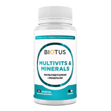 Мультивітаміни та мінерали, Multivits & Minerals, Biotus, 120 таблеток