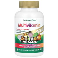 Витамины для детей, Children's Chewable Multivitamin Supplement, Nature's Plus, Animal Parade, вишня, виноград и апельсин, 120 таблеток в форме животных