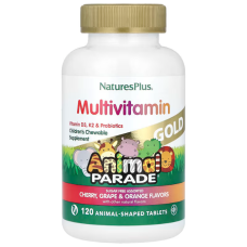 Вітаміни для дітей, Children's Chewable Multivitamin Supplement, Nature's Plus, Animal Parade, вишня, виноград та апельсин, 120 таблеток у формі тварин