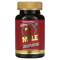 Підвищення тестостерону для чоловіків. Ultra T-Male, Testosterone Boost for Men, Nature's Plus, максимальна сила, 60 двошарових таблеток