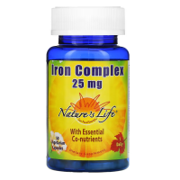 Вітамінно-мінеральний комплекс з залізом, Iron Complex, Nature's Life, 25 мг, 50 вегетарианських капсул