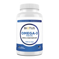 Омега-3, рыбий жир, Omega-3 Fish Oil, Biotus, 180 капсул (1000 мг на 2 капсулы)