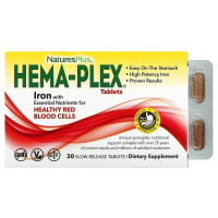 Комплекс вітамінів і мінералів, Hema-Plex, Nature's Plus, 30 таблеток з повільним вивільненням