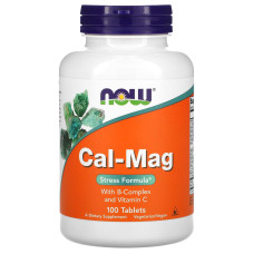 Кальций и магний, Cal-Mag, Now Foods, стресс формула, 100 таблеток