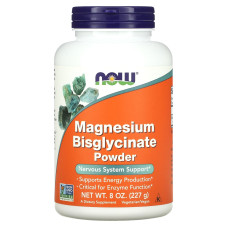 Магній бісгліцинат, Magnesium Bisglycinate, Now Foods, порошок, 227 г