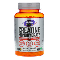 Креатин моногидрат, Creatine Monohydrate, Now Foods, Sports, 750 мг, 120 вегетарианских капсул