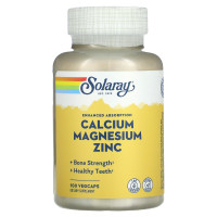 Кальций, магний и цинк, Calcium, Magnesium, Zinc, Solaray, 100 вегетарианских капсул