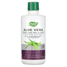 Алоэ вера, Aloe Vera, Nature's Way, гель и сок внутренних листьев с алоэ, дикая ягода, 1 литр