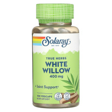 Біла верба, White Willow Bark, Solaray, 400 мг, 100 капсул