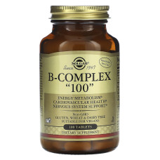 Витамины В-100, комплекс, B-Complex "100", Solgar, 100 таблеток