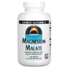 Магний малат, Magnesium Malate, Source Naturals, 1250 мг, 180 таблеток