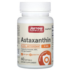 Астаксантин, Astaxanthin, Jarrow Formulas, 12 мг, 60 мягких капсул