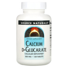 Кальций Д-глюкарат, Calcium D-Glucarate, Source Naturals, 1000 мг, 120 таблеток (500 мг в таблетке)