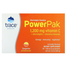 Електроліти зі смаком мандарину, Electrolyte Stamina Power Pak, Trace Minerals Research, 30 пакетів по 5 г кожен