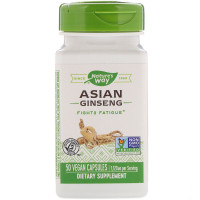 Азиатский женьшень, Asian Ginseng, Nature's Way, 1120 мг, 50 веганских капсул (560 мг в капсуле)