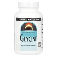 Глицин, Glycine, Source Naturals, 1000 мг, 100 капсул (500 мг в капсуле)