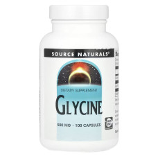 Глицин, Glycine, Source Naturals, 1000 мг, 100 капсул (500 мг в капсуле)